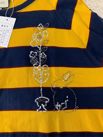 Gucci Striped Crystal Pattern Short Sleeve Shirt