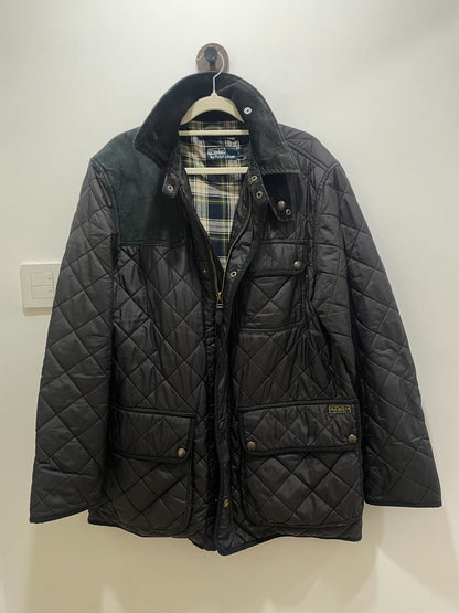 Quilted Cotton Jacket with Suede Detail