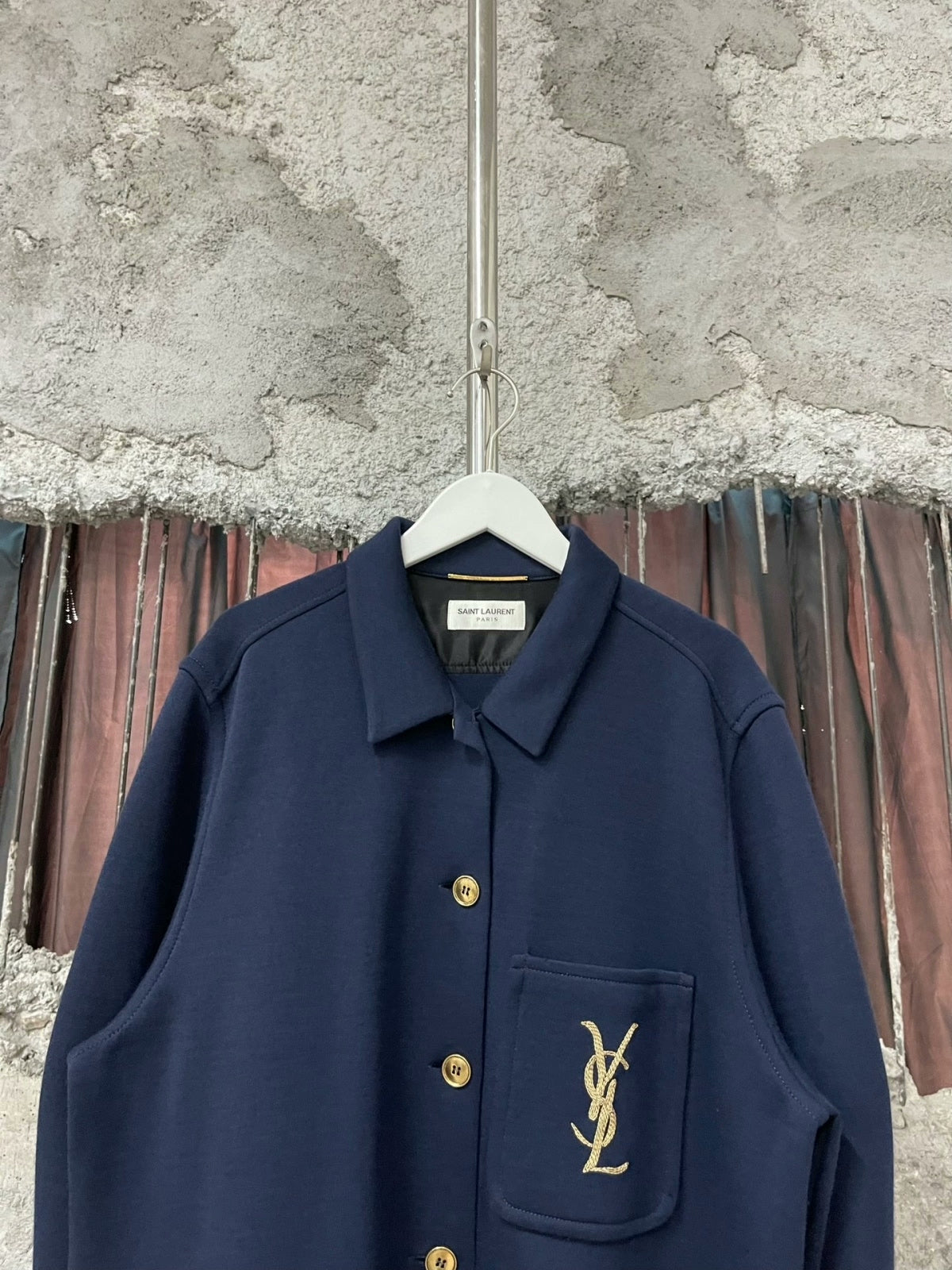 Saint Laurent Navy Blue Shirt