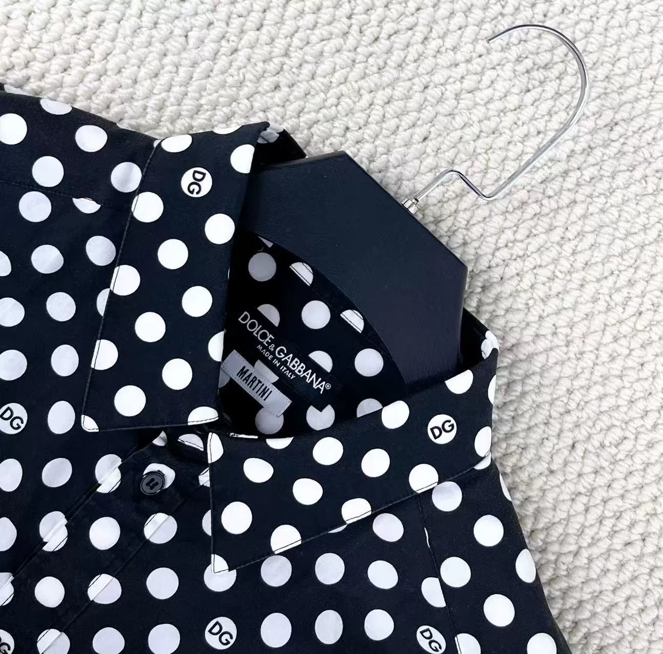 dolce&gabbana polka dot logo shirt jacket