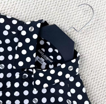 dolce&gabbana polka dot logo shirt jacket