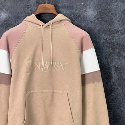 SAINT LAURENT Embroidered Striped Hoodie
