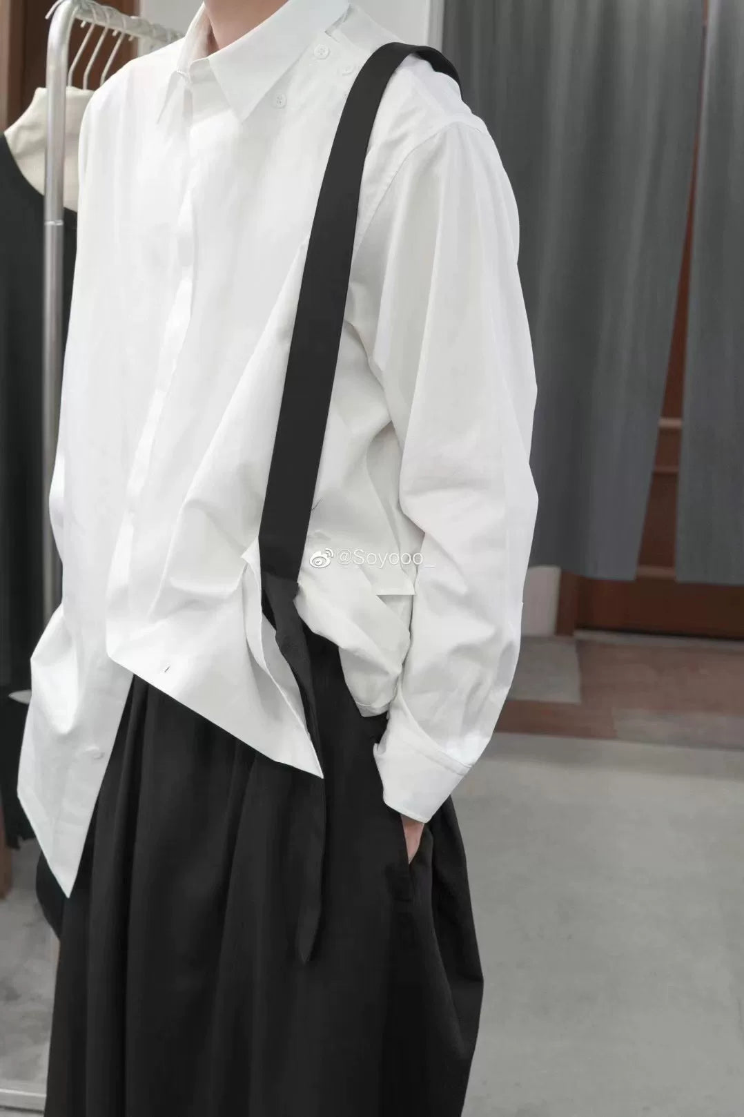 Yohji Yamamoto S/S 2019 Wool Suspender Pants