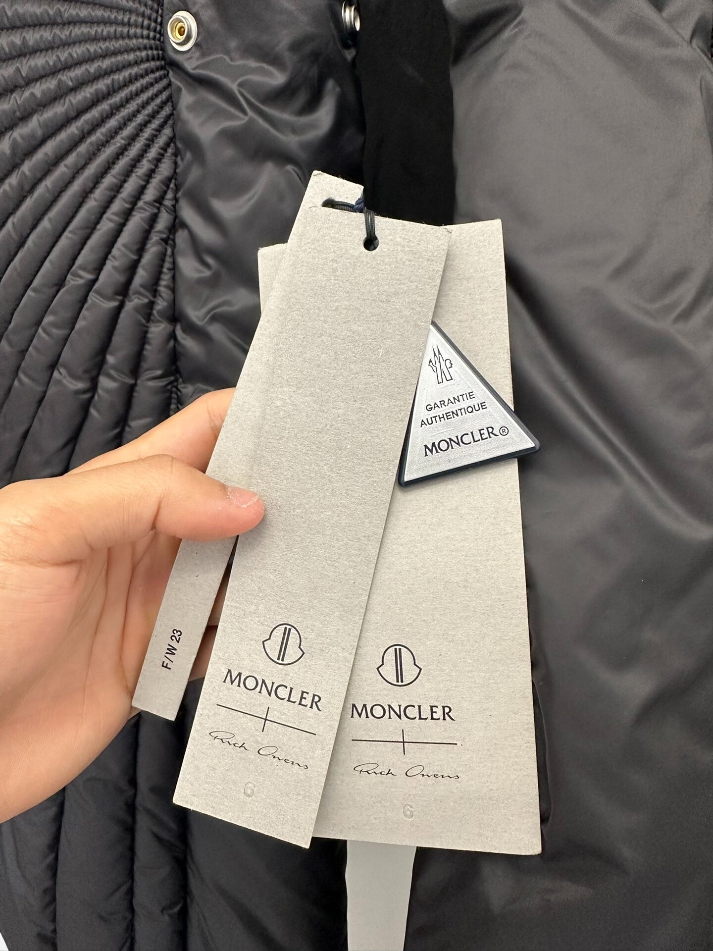 rick owens x moncler black down jacket