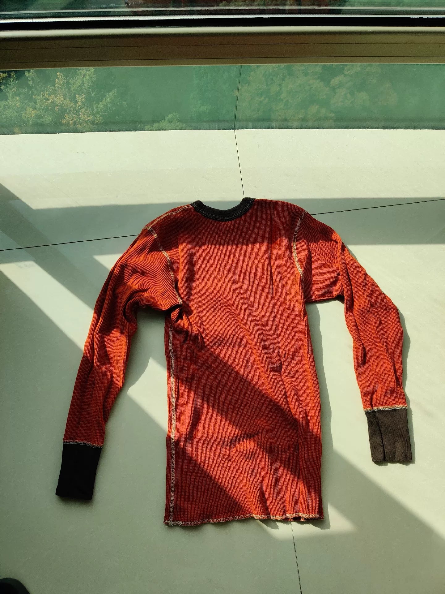 vickers gasoline long sleeve waffle shirt