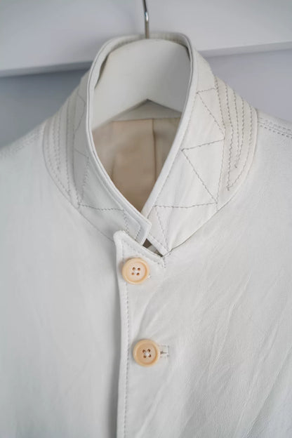 Yohji Yamamoto White Leather Suit Jacket