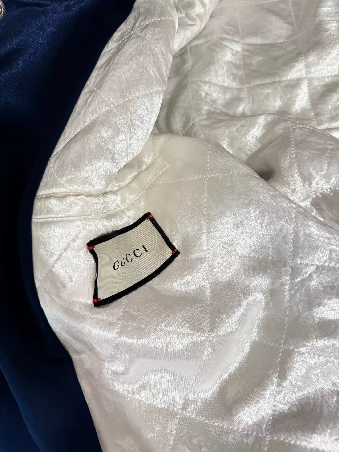 Gucci x MLB NY Logo Silk Baseball Jacket