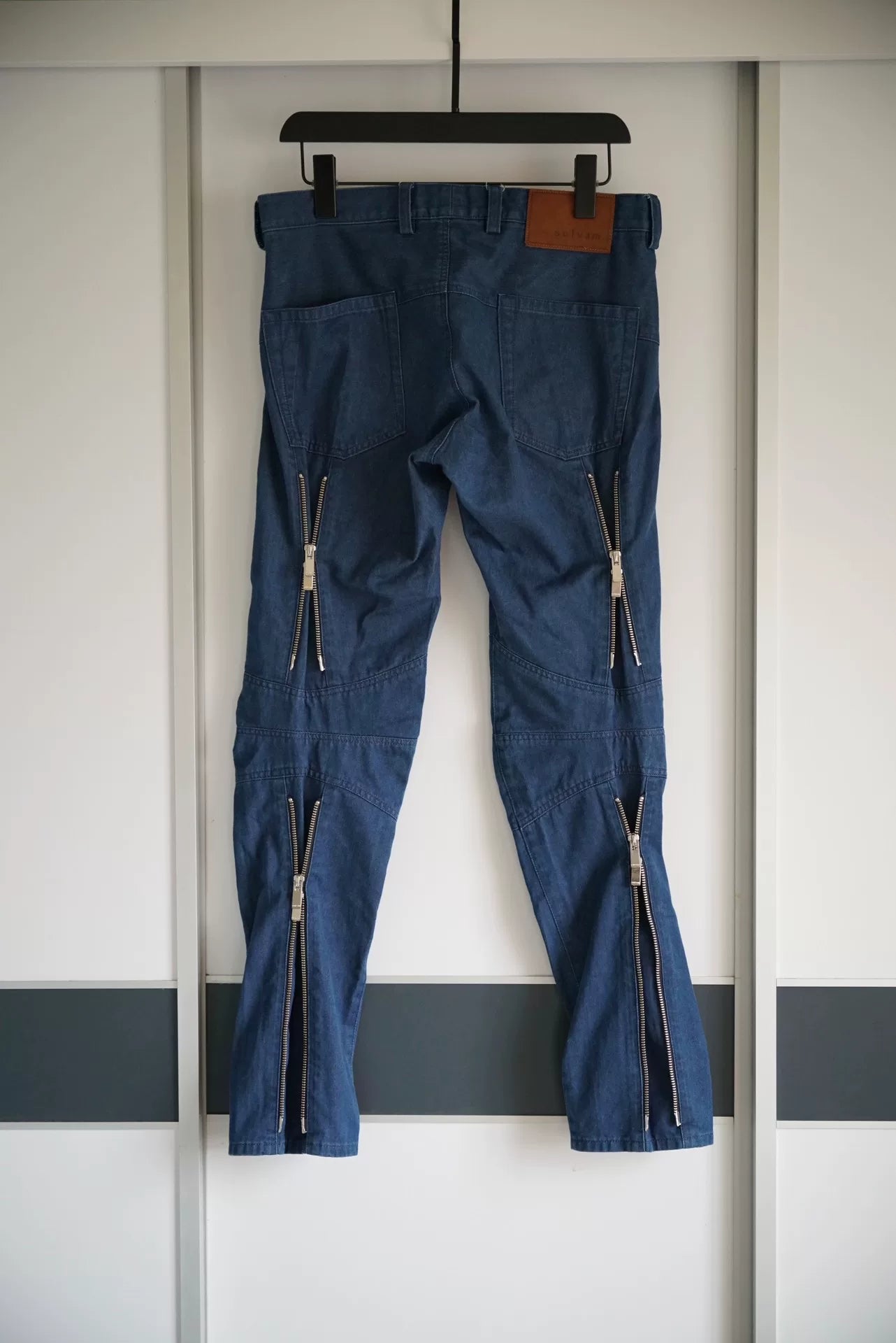 Sulvam Multi-Zipper Denim Pants for Men