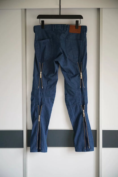 Sulvam Multi-Zipper Denim Pants for Men