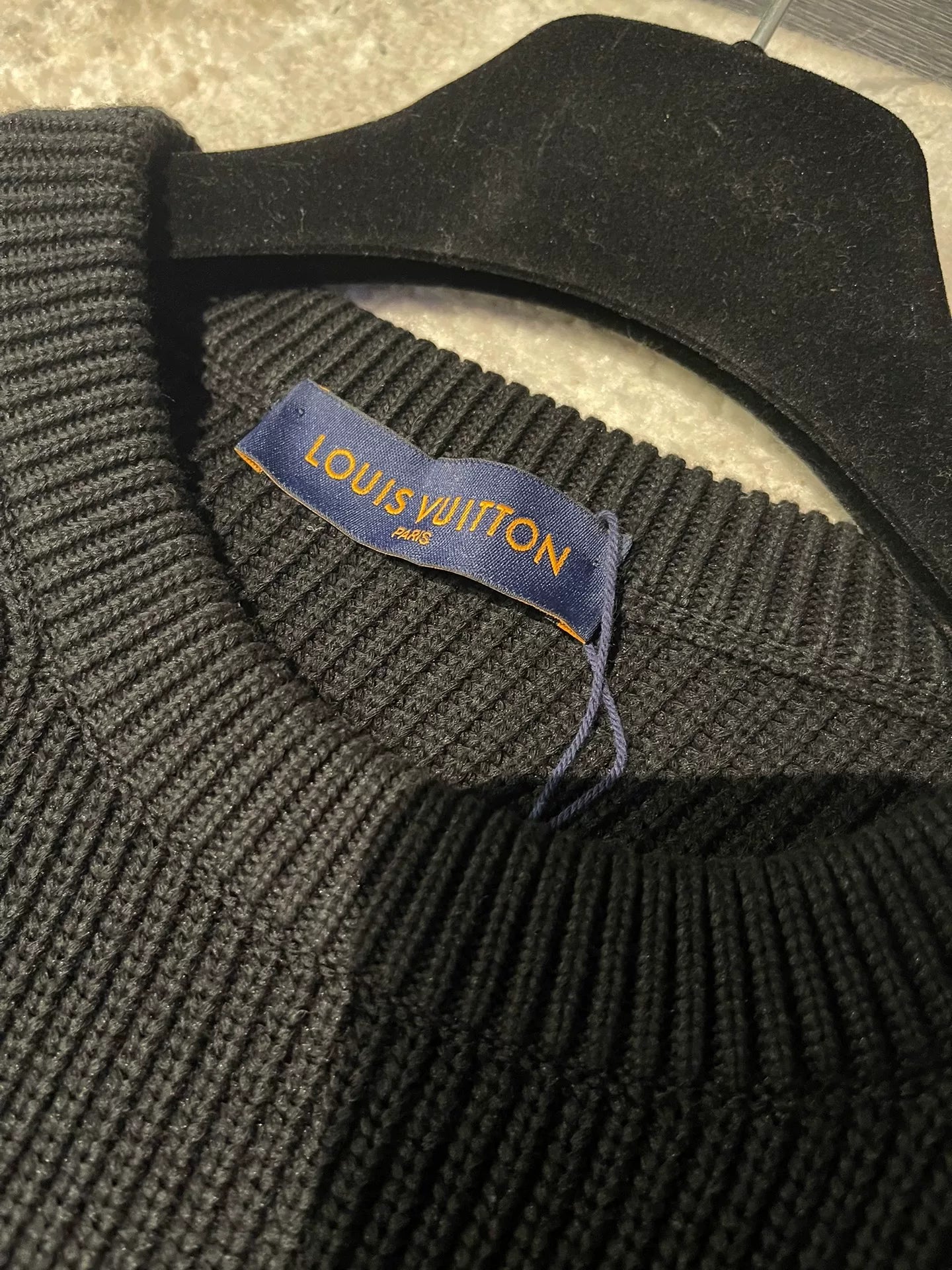 gray louis vuitton teddy bear sweater