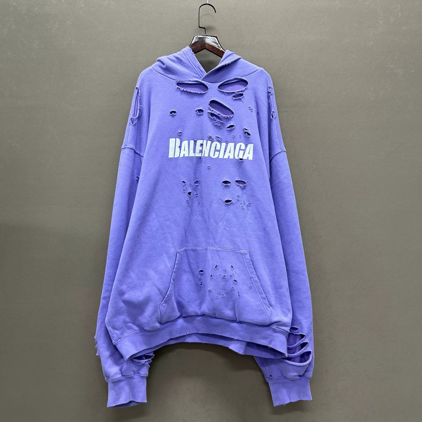 balenciaga logo hoodie in lavender color