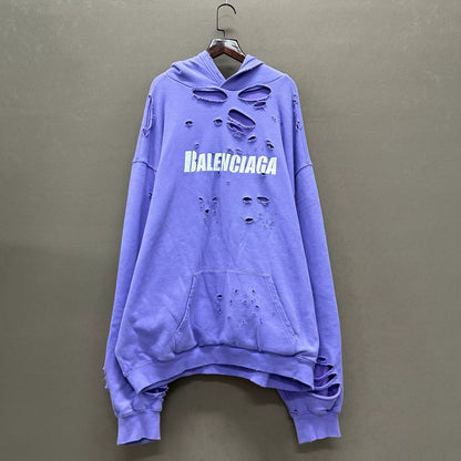 balenciaga logo hoodie in lavender color