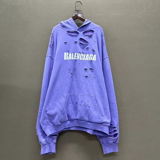 balenciaga logo hoodie in lavender color
