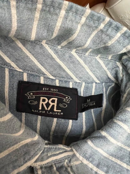 RRL Vintage Striped Blue Dye Pullover Shirt