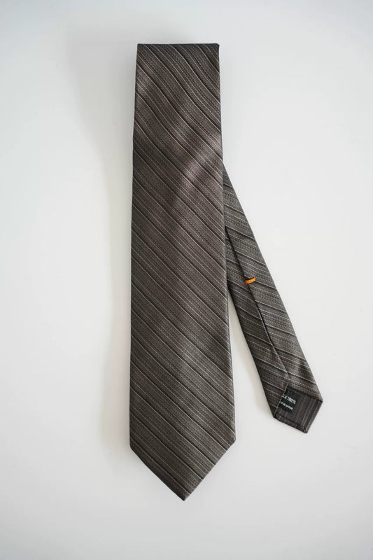 yohji yamamoto silk tie with diagonal stripes