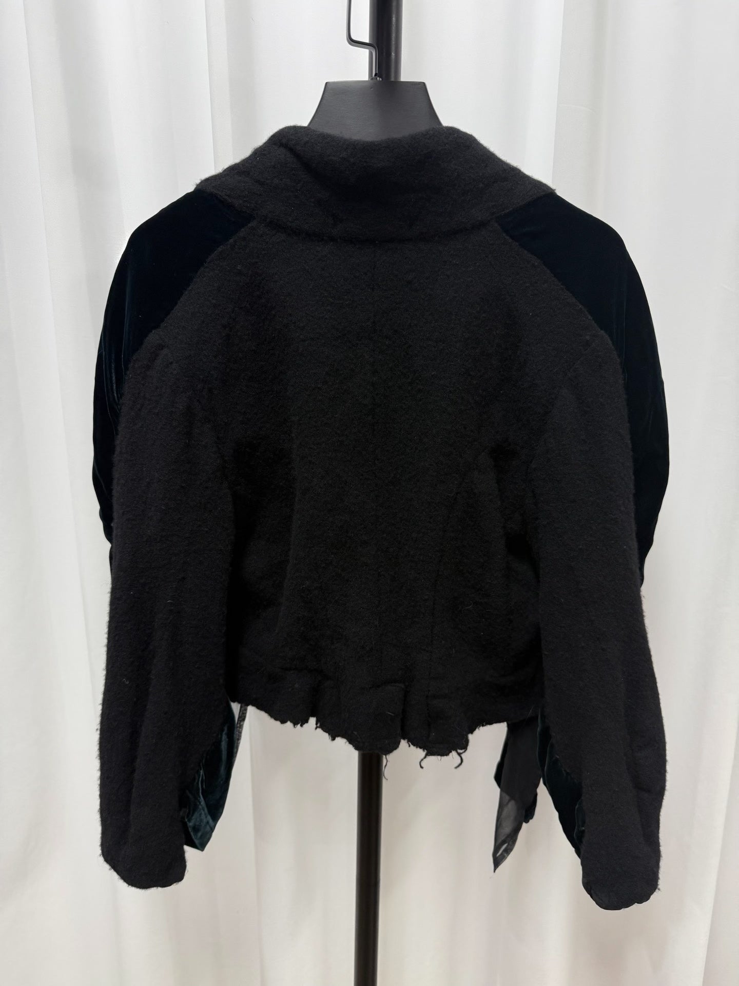 Comme des Garçons Dark Green Velvet Cape Jacket