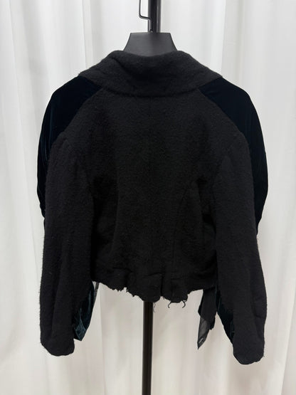 Comme des Garçons Dark Green Velvet Cape Jacket