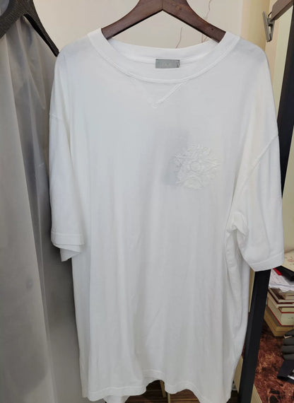 White Embroidered Logo T-Shirt by Dior