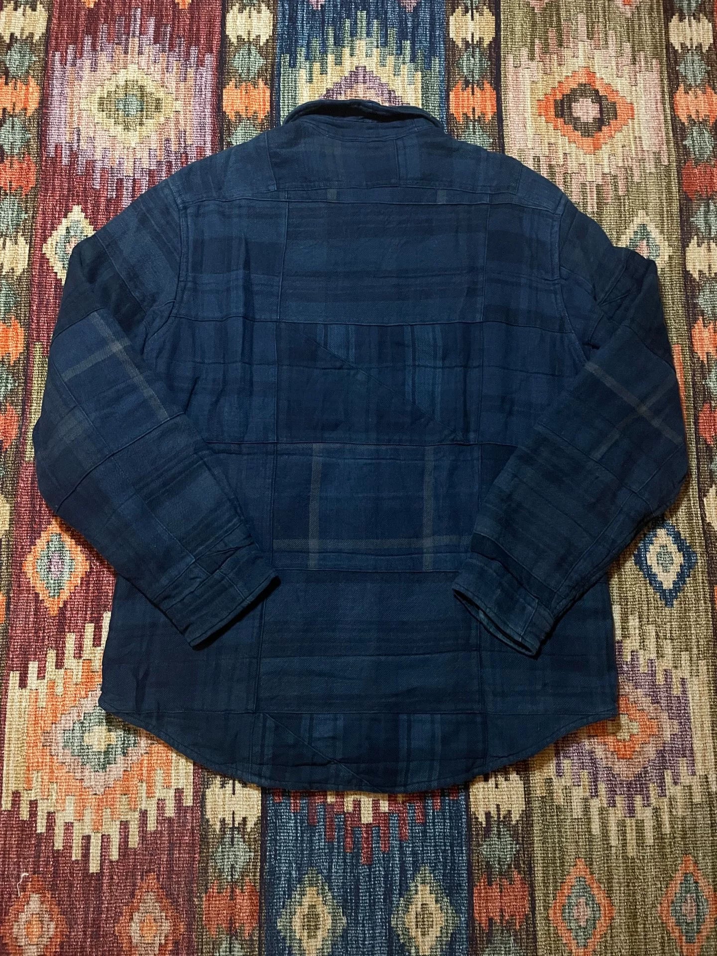 Ralph Lauren Indigo Patchwork Thick Coat