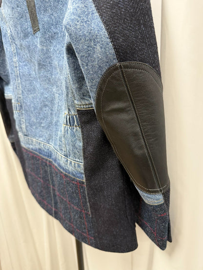 junya watanabe man denim jacket with leather