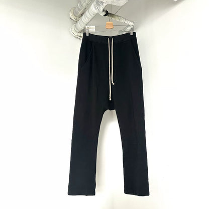 Rick Owens Black Drop-Crotch Sweatpants