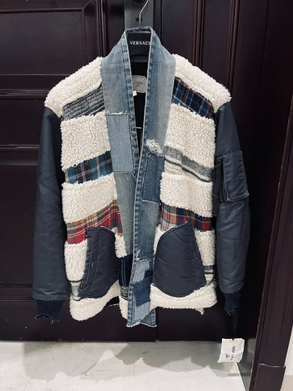 Greg Lauren Shearling Patchwork Robe