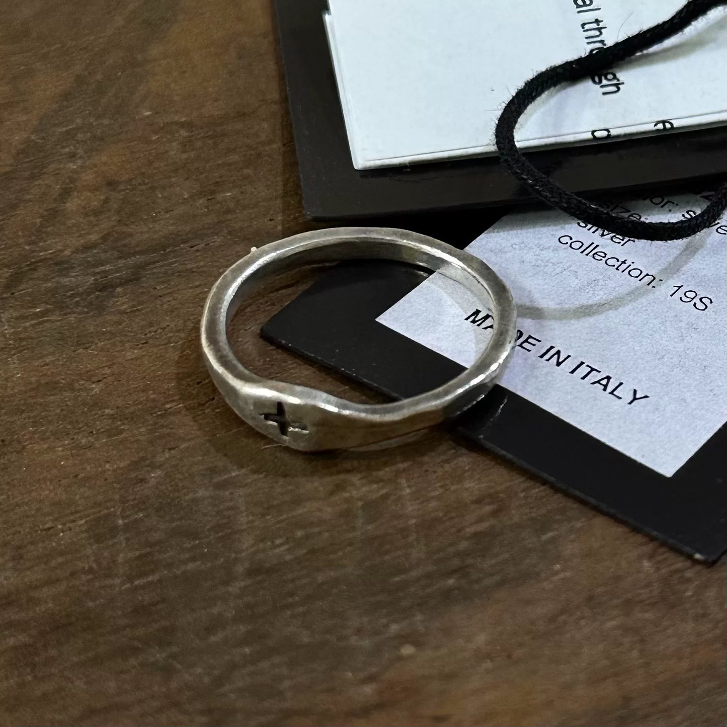 rare m.a+ silver cross ring