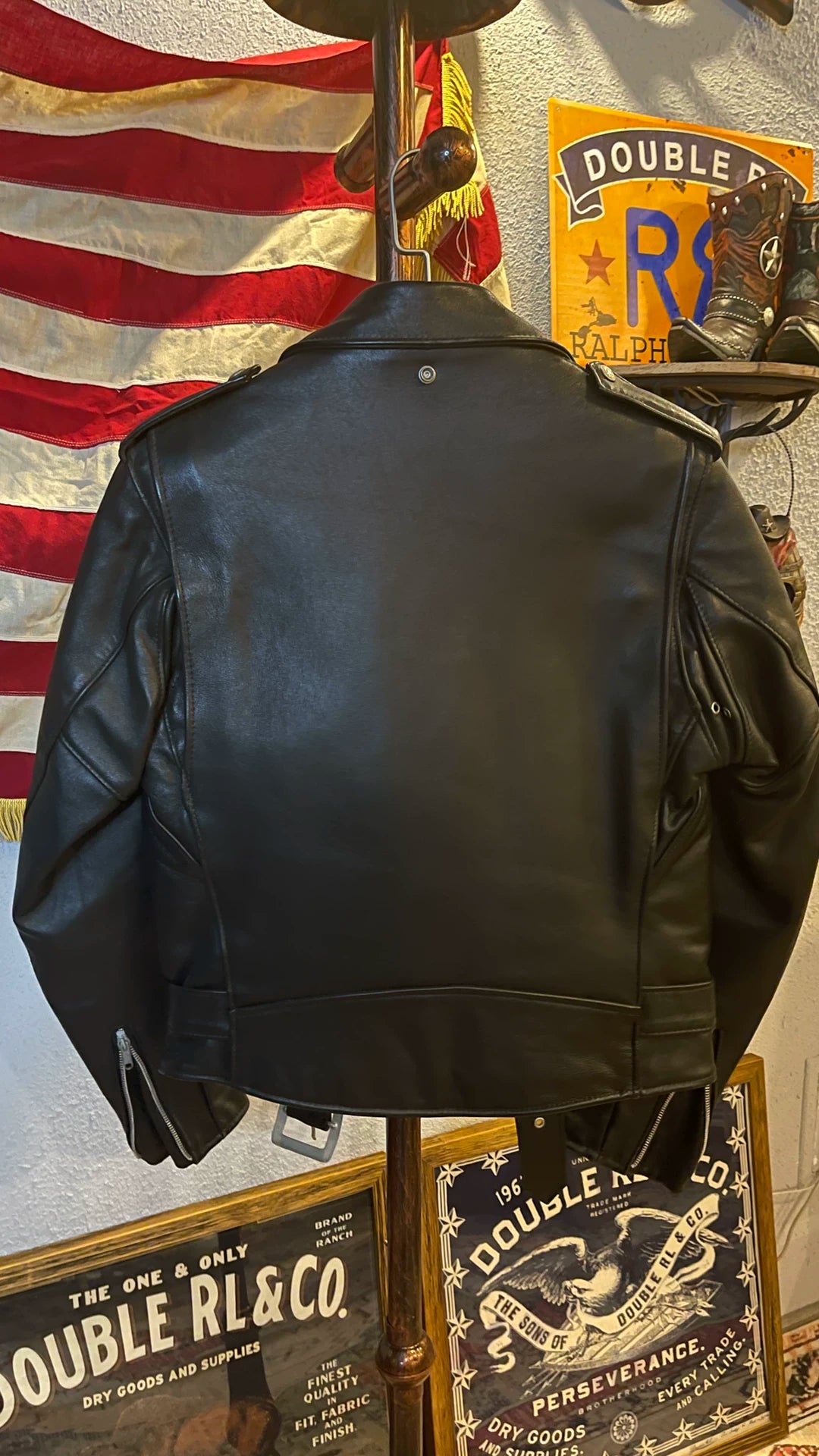 Schott 618 Horsehide Diagonal Zip Jacket