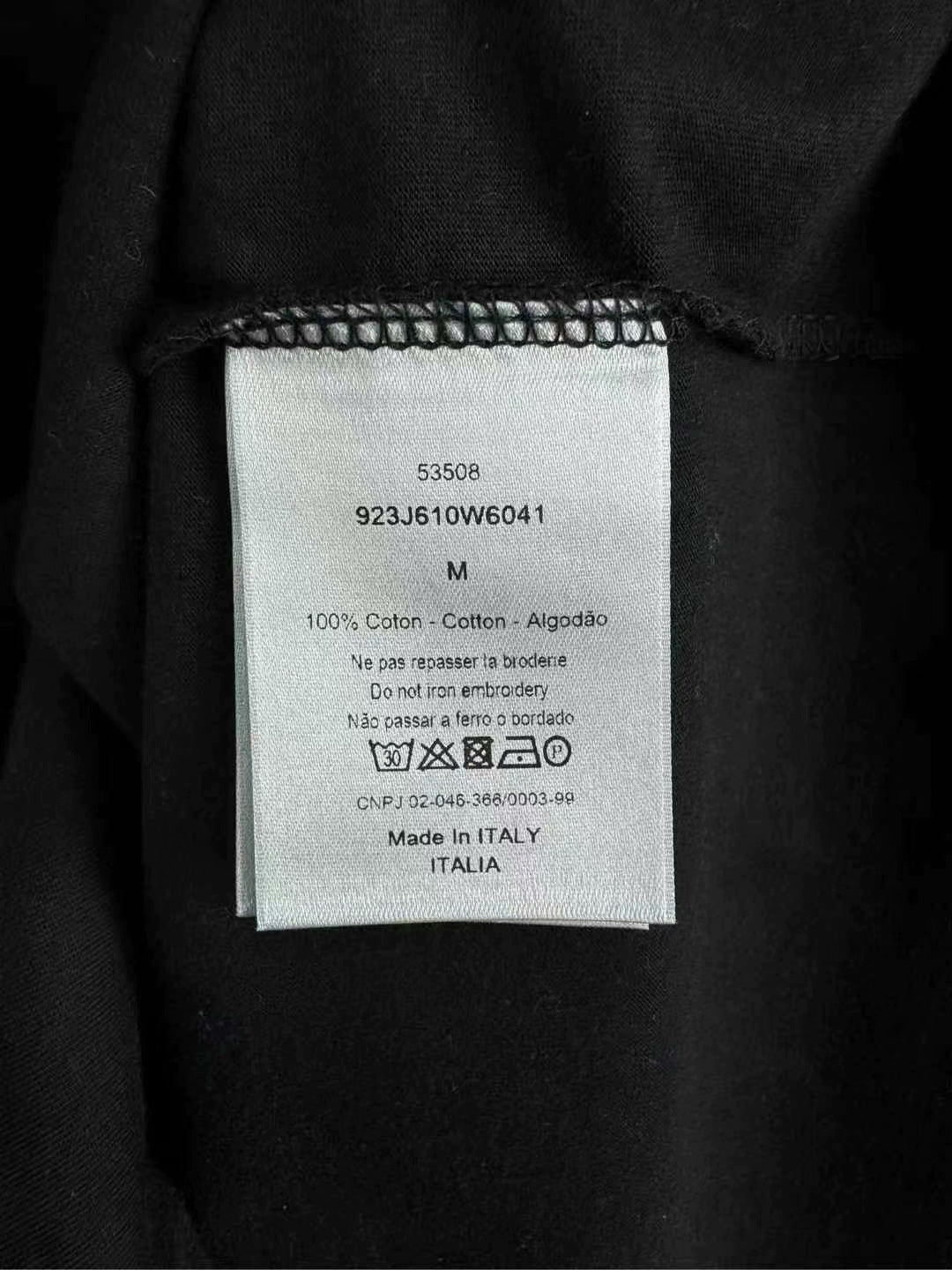 dior black embroidered logo short sleeve shirt