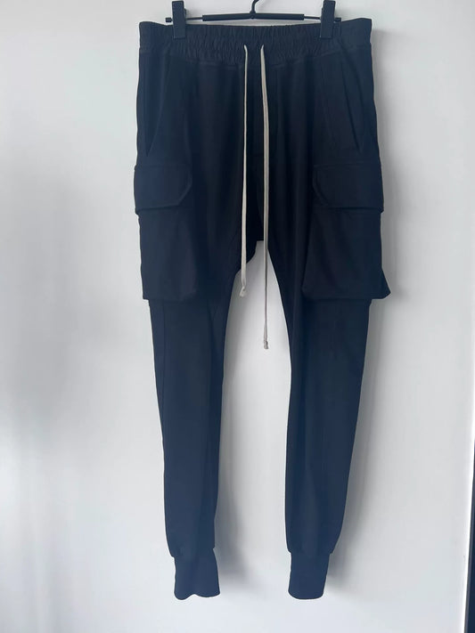 rick owens classic jogger pants in black