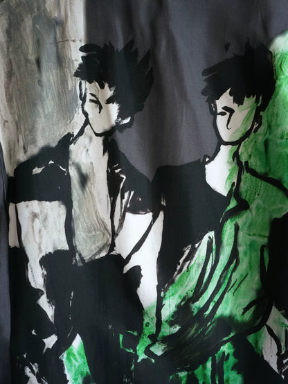 yohji yamamoto twin dye suit set