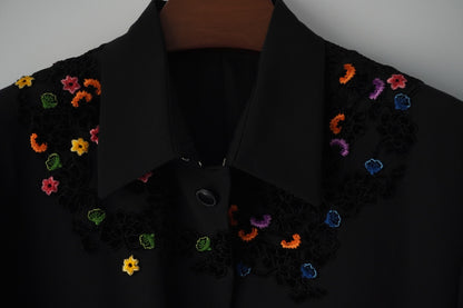 handmade floral velvet embroidered jacket