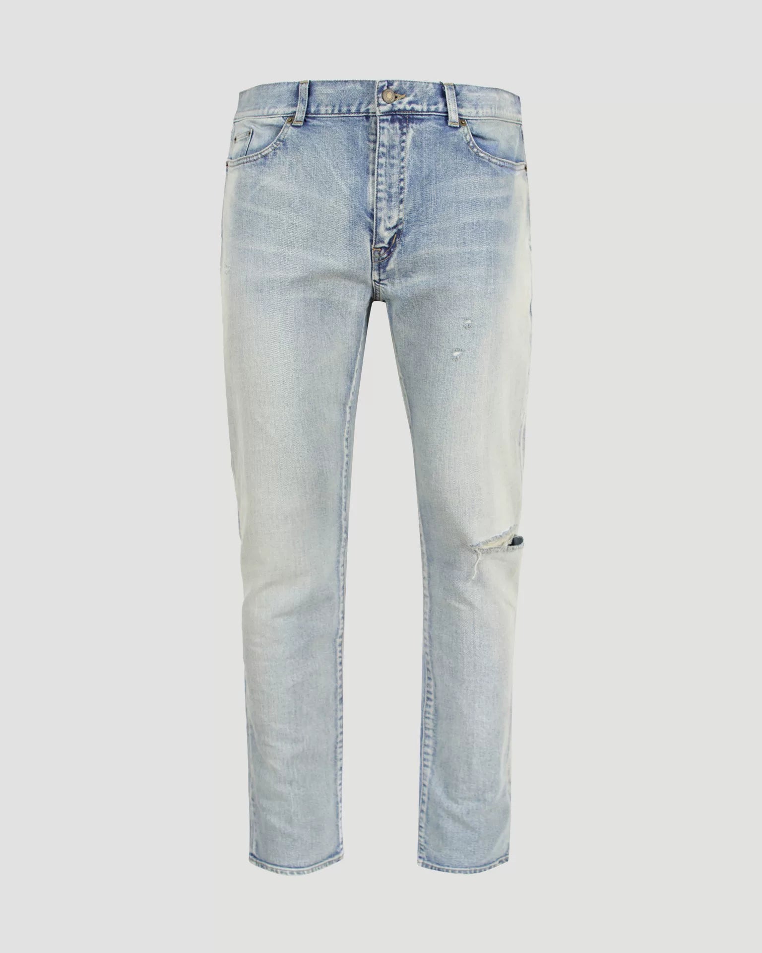 Saint Laurent Distressed Slim Fit Jeans