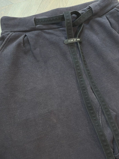 fear of god distressed shorts with belt
