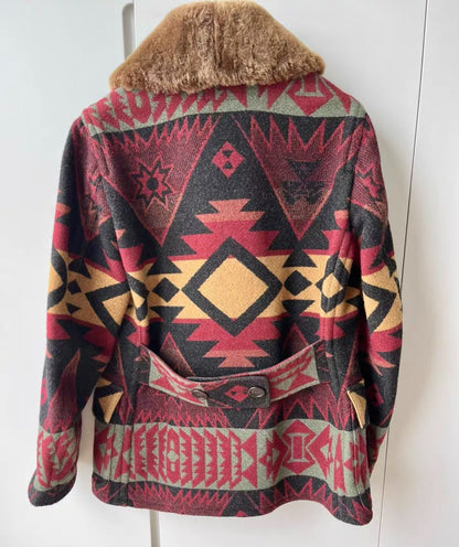 RRL Southwest Fur Collar Blanket Coat