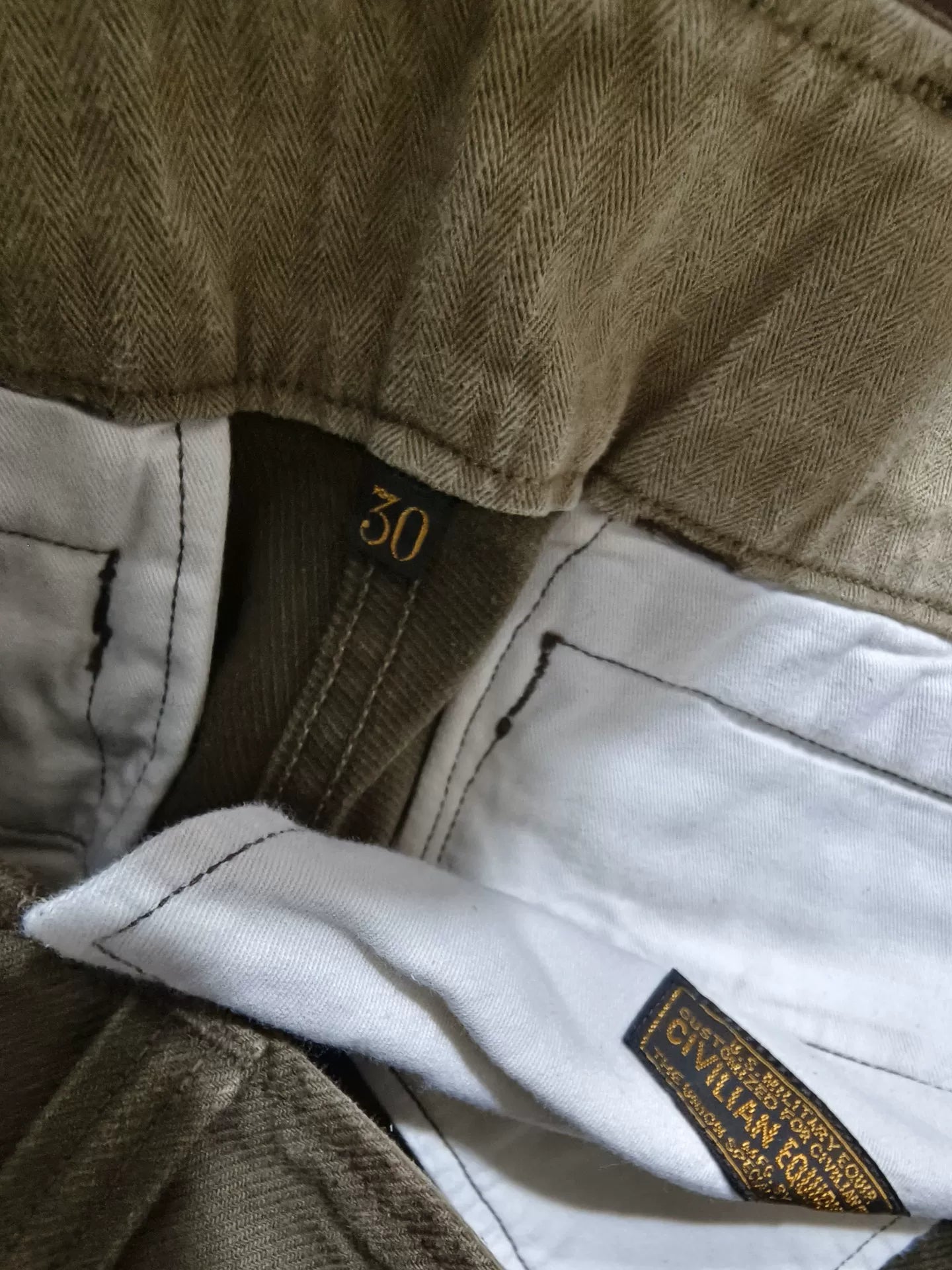 Freewheelers Aviators Trousers Olive Green