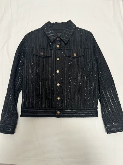 Saint Laurent Paris Black Sequin Jacket M
