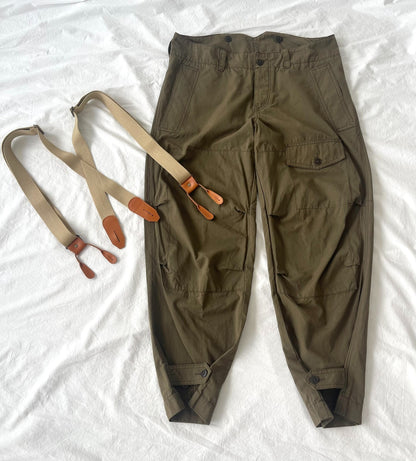 Y's Yamamoto Green Work Pants with Suspenders