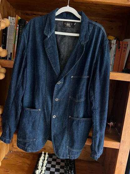 RRL Double RL Indigo Cotton-Linen Blazer
