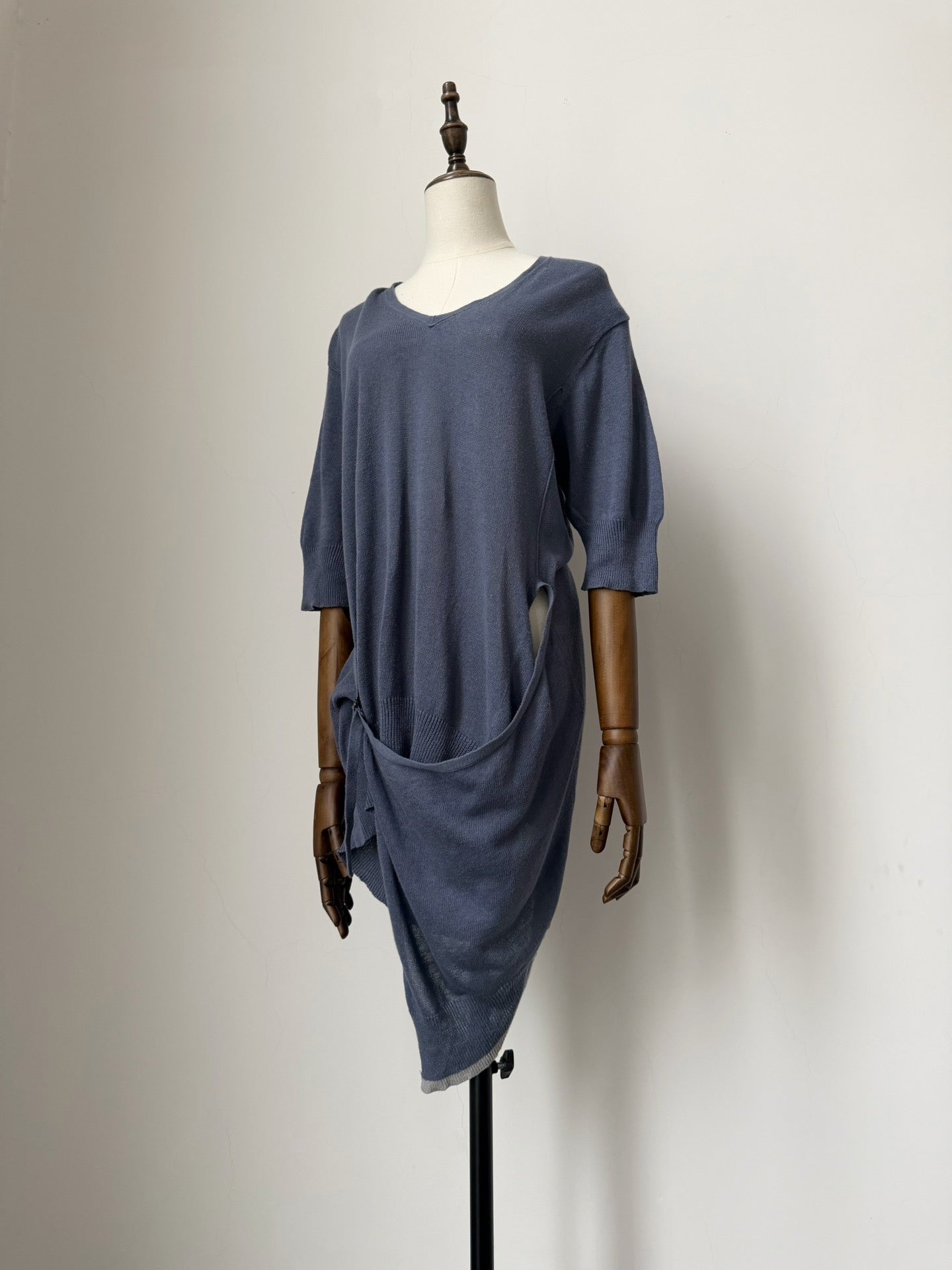 Yohji Yamamoto Y's Gray-Blue Knit Top