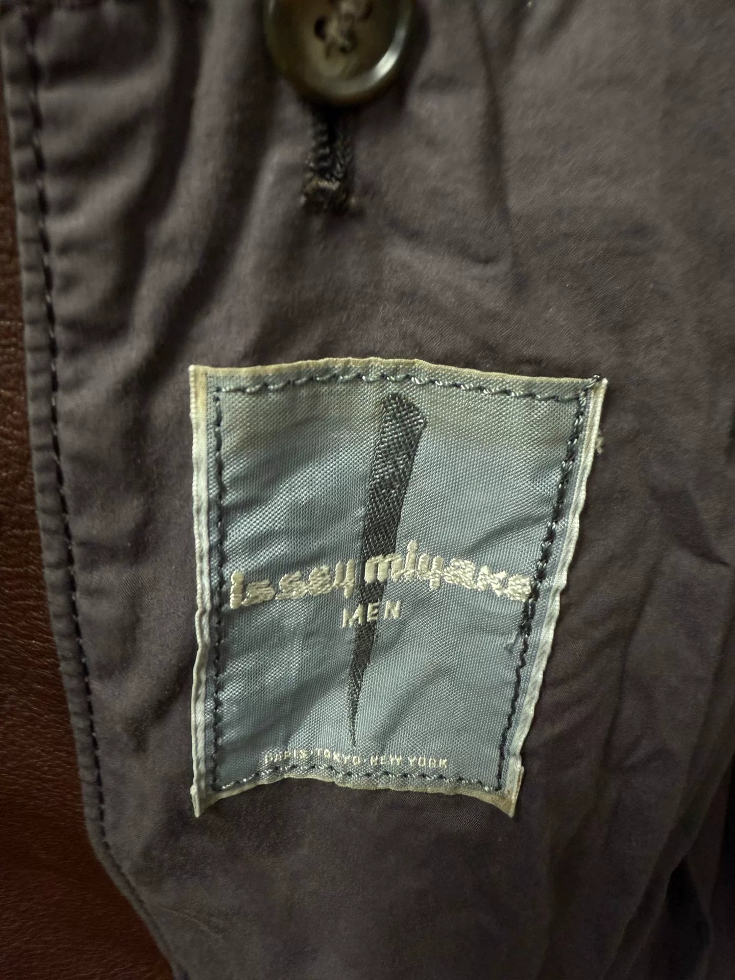 issey miyake men's leather short jacket