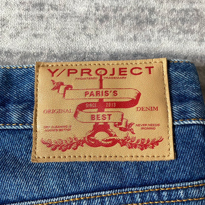 layered 3D twisted denim long pants