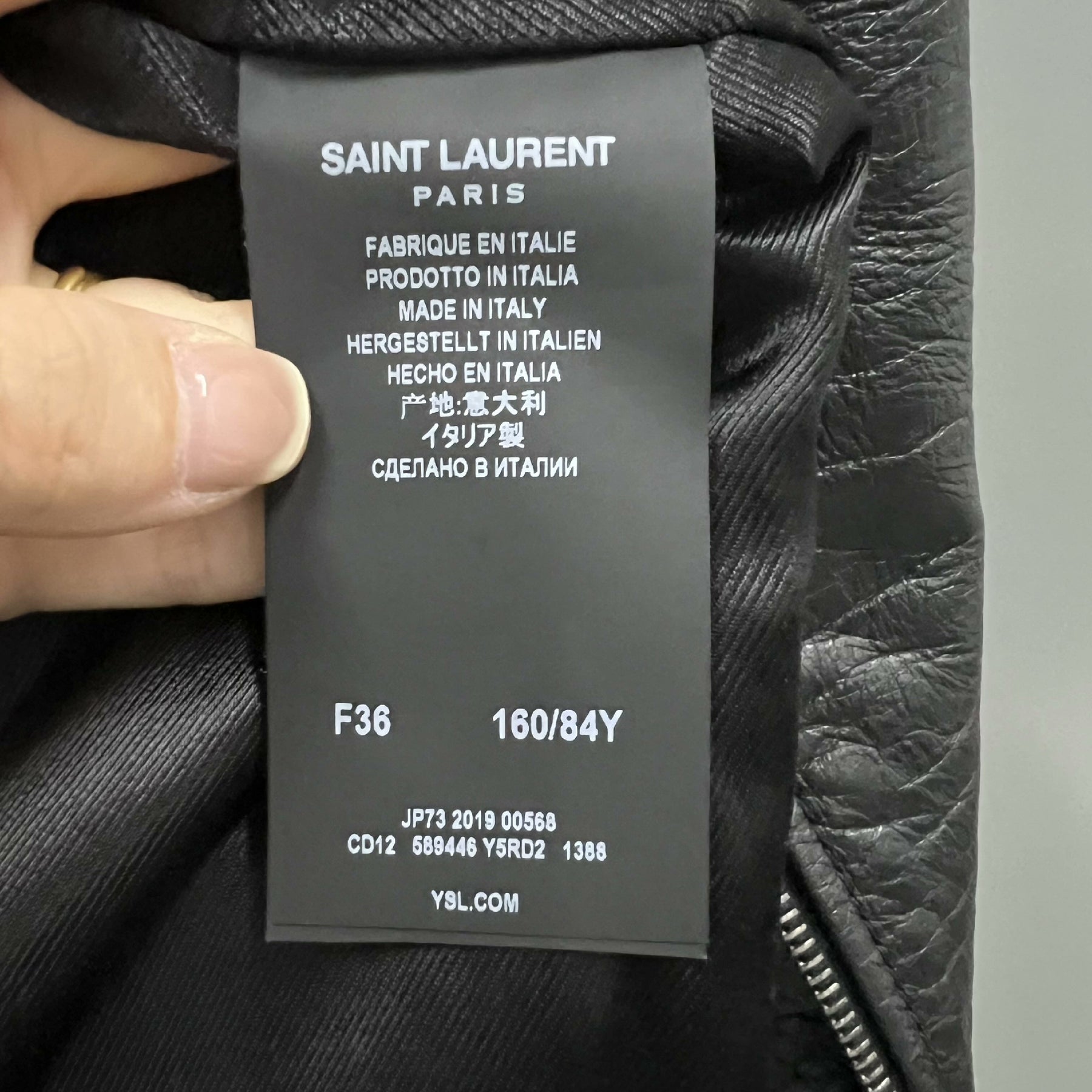 Saint Laurent Black Leather Biker Jacket