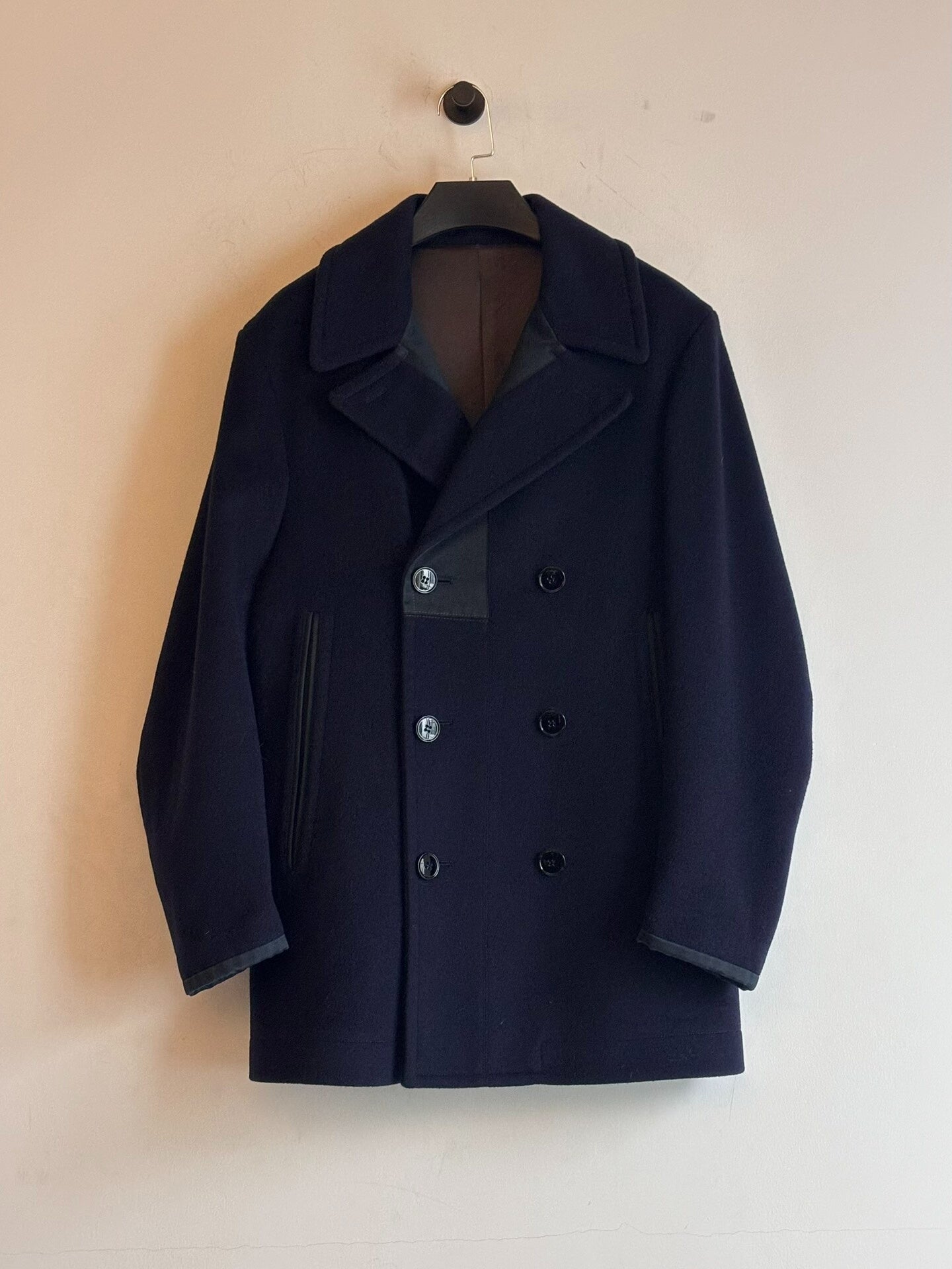 alexander mcqueen double-breasted wool blend coat