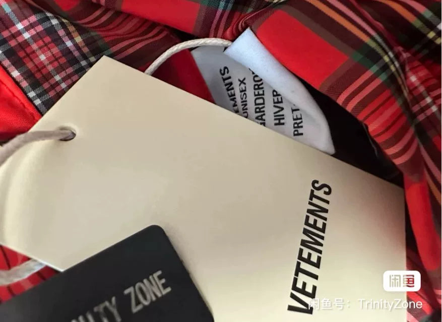 reversible plaid puffer jacket with hoods