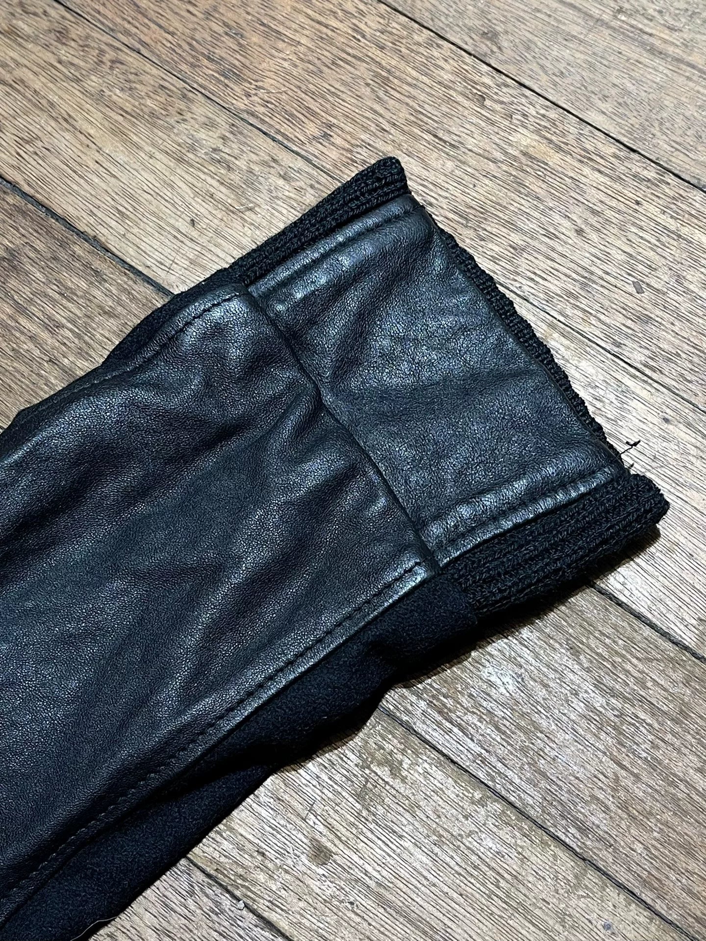 maison martin margiela leather wool jacket