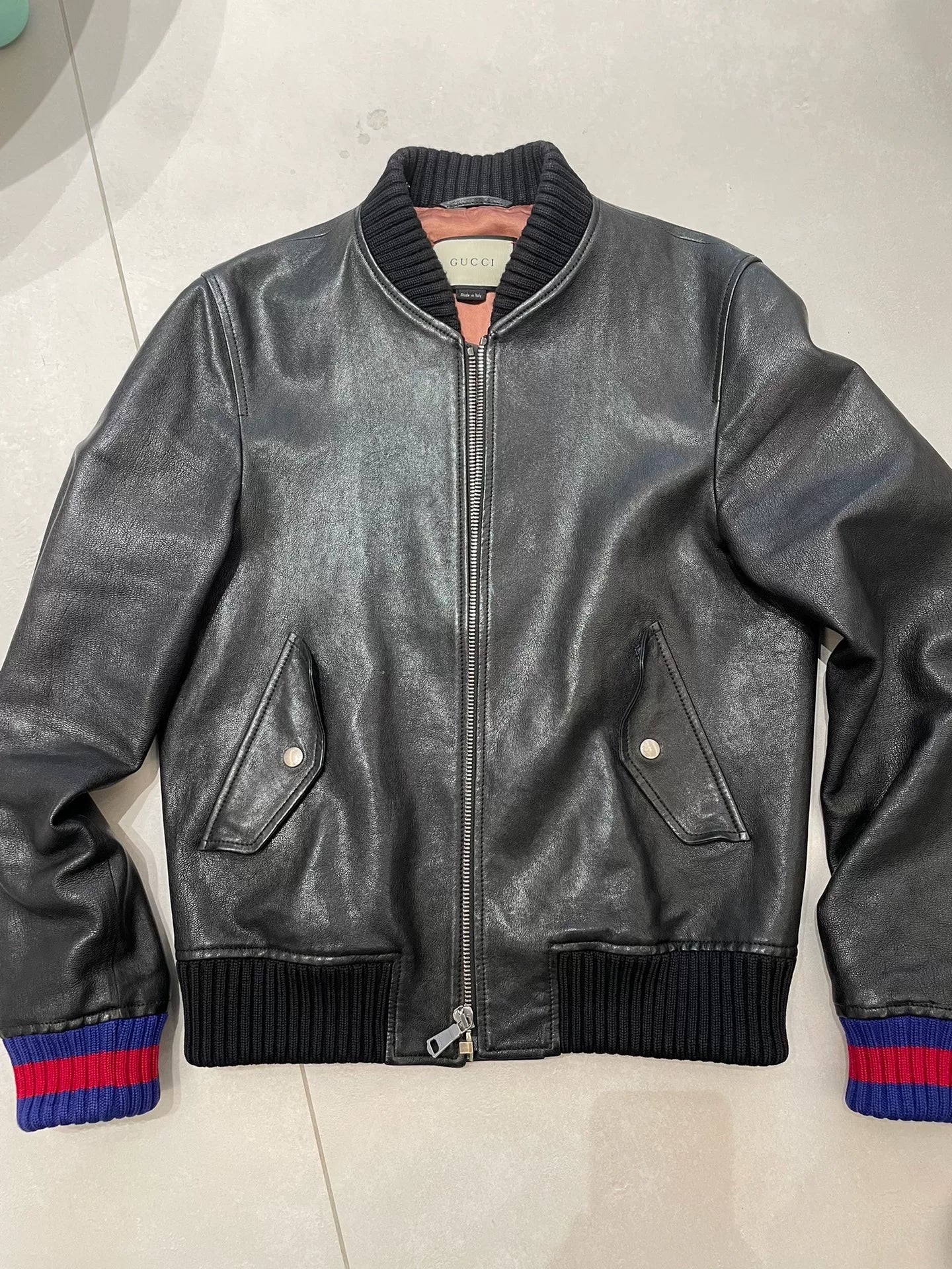 Gucci Embroidered Leather Jacket