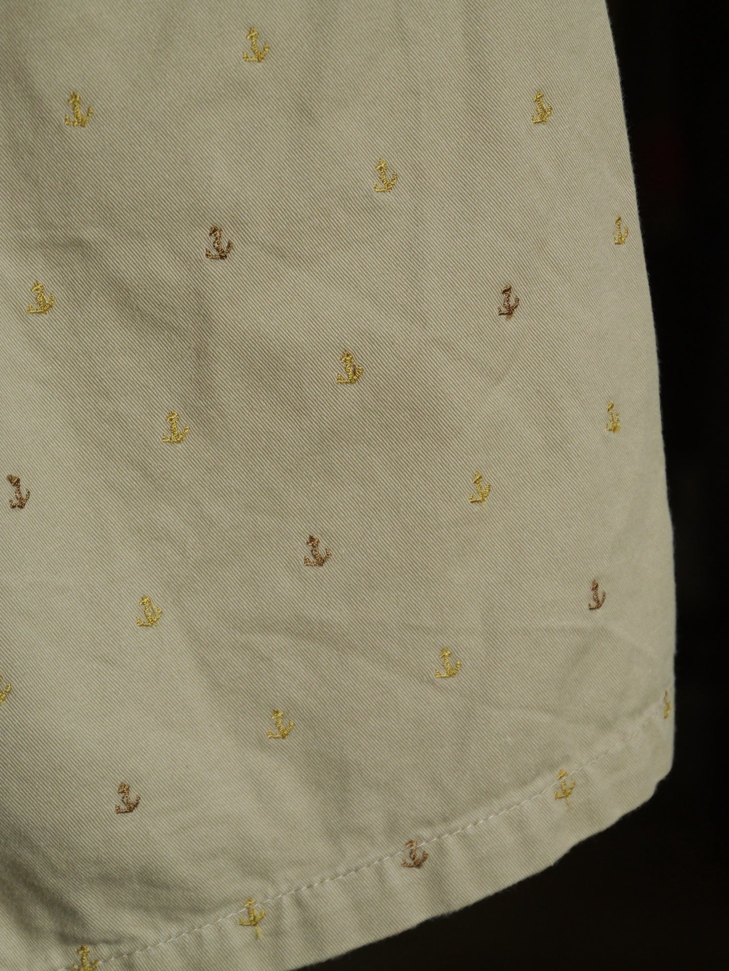 Kapital Khaki Anchor Embroidered Shorts