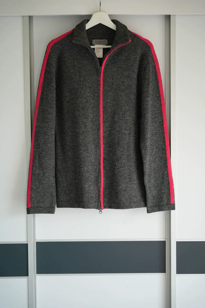 yohji yamamoto knit zip jacket in gray