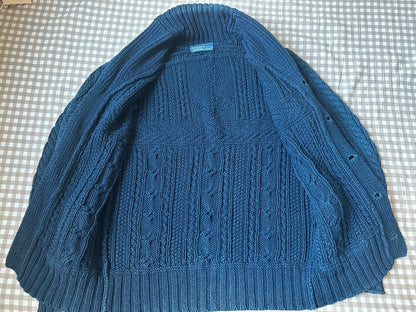 RRL Ralph Lauren Vintage Indigo Cable Knit Cardigan